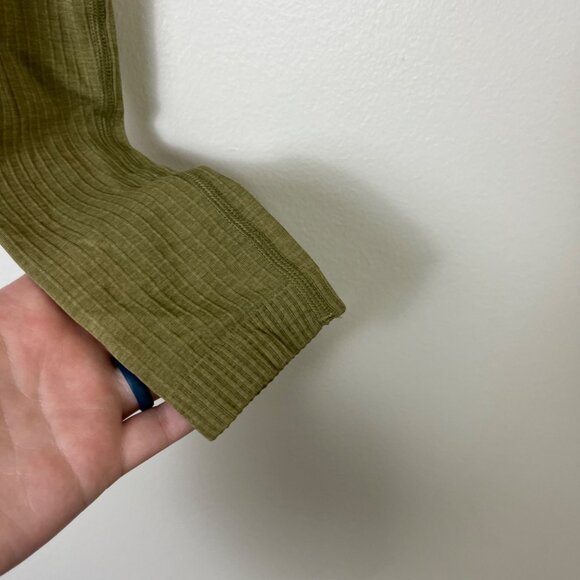 Lululemon Athletic Ebb To Street Long Sleeve Shirt Bronzed Green Women’s Size 4 - Picture 6 of 8